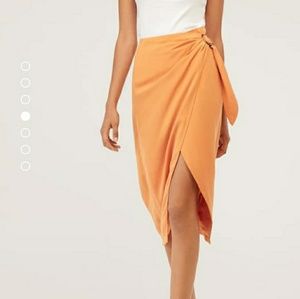 Oysho tencel midi wrap skirt
